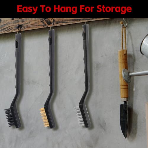 3 Stück Drahtbürste Klein Drahtbürsten Set, Stahlbürste bürste Rost Drahtbürste, Drahtbürste, für die Reinigung von Schweißschlacken und Rost