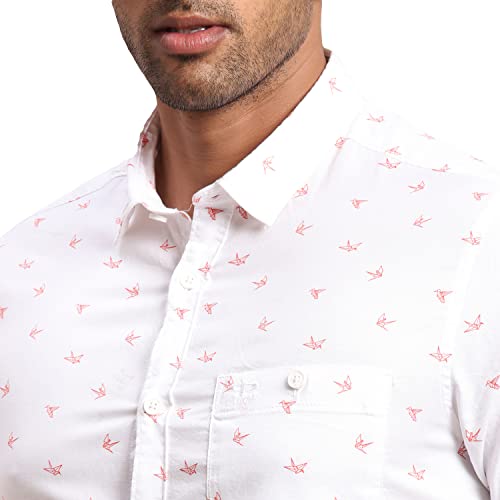 Image of Colorplus Men's Pure Cotton Print Pattern Contemporary Fit Regular Collar Full Sleeve Casual Shirt