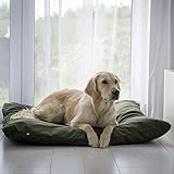 4L Textil ZOE Hundekissen waschbar mit Bezug und Reißverschluss Hundekissen Grosse Hunde Hundematte Liegekissen für Hunde waschbares Hundebett Grosse Hunde (60x50 cm, Dunkelgrün)
