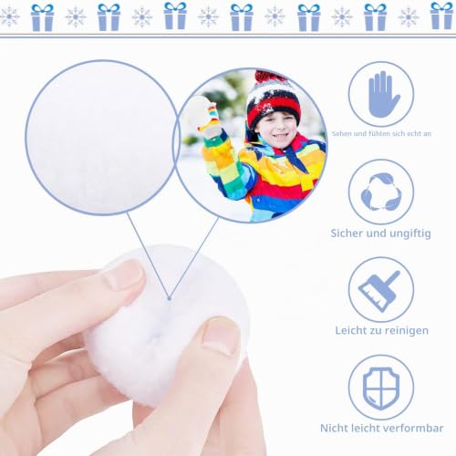 7cm Weiß Künstlicher Schneeball,25 Stück Plüsch Schneebälle Weihnachtsdekoration,Kunstschnee Werfer Schneeballschlacht Indoor für Kinder Erwachsene,Winter Weihnachtsbäume Deko Heimdekoration