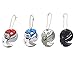 ZHU YU CHUN 4 Pcs Stainless Steel Folding Pocket Knifes Coin Shaped Keychain, Fun Gift (Black, Silver, Blue,Red)