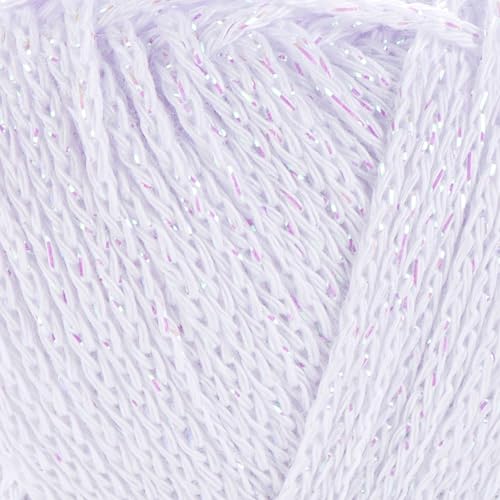 Image of YarnArt Elegance Sparkly Yarn - Metallic Cotton Blend, Fine Sport for Knitting & Crochet, Lightweight Thread for Shawls & Sweaters, 50g (130m), White - (1, 117)