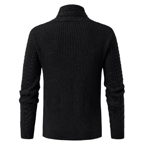 Men's Pullover Sweater Long Sleeves Turtleneck Knitwear Fashion Irregular Button Ribbed Knit Sweaters Blouse Tops2