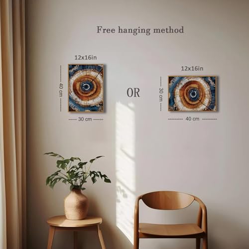 BingruiArt Faux Wood Tree Ring 05 Canvas Wall Art 12x16 Framed by BingruiArt - Used condition - Image 6