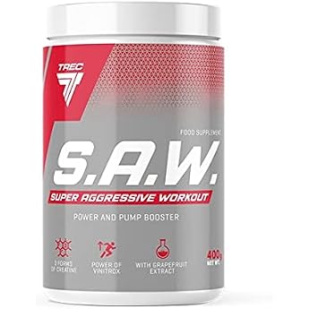 Trec Nutrition S.A.W. Muscle Building Maximised Focus and Massive Pump Energy Sport Creatine Bodybuilding 400 g Tin Blackcurrant Lemon Blackcurrant Lemon