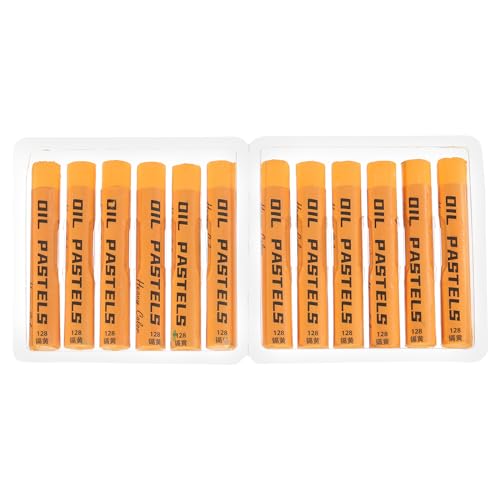PATIKIL Crayons à L'Huile Crémeux, 12 Pièces de Craies à L'Huile Douces Pour Fournitures D'Art Pour La Peinture, Le Dessin et Le Mélange Pour Artistes Débutants Jaune Clair