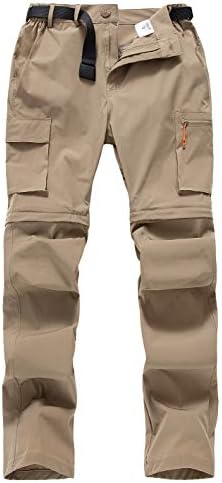 Gash Hao Outdoor Hiking Convertible Pants Mens Quick Dry Zip Off Lightweight Fishing Pants (Khaki 32x30)
