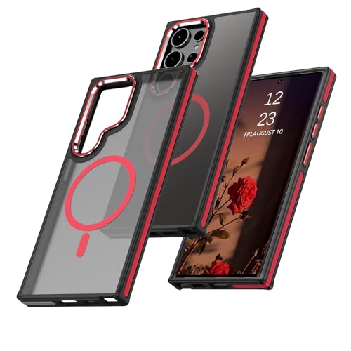 Protection Samsung S23 Ultra fine de qualité premium mate noir rouge