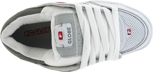 Image of Globe Mens Fusion Skate Shoes, White /Grey /Red, 9.5 D (M) US