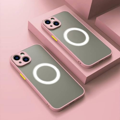 Coque de téléphone de luxe pour iPhone 14 Pro avec protection mate rose
