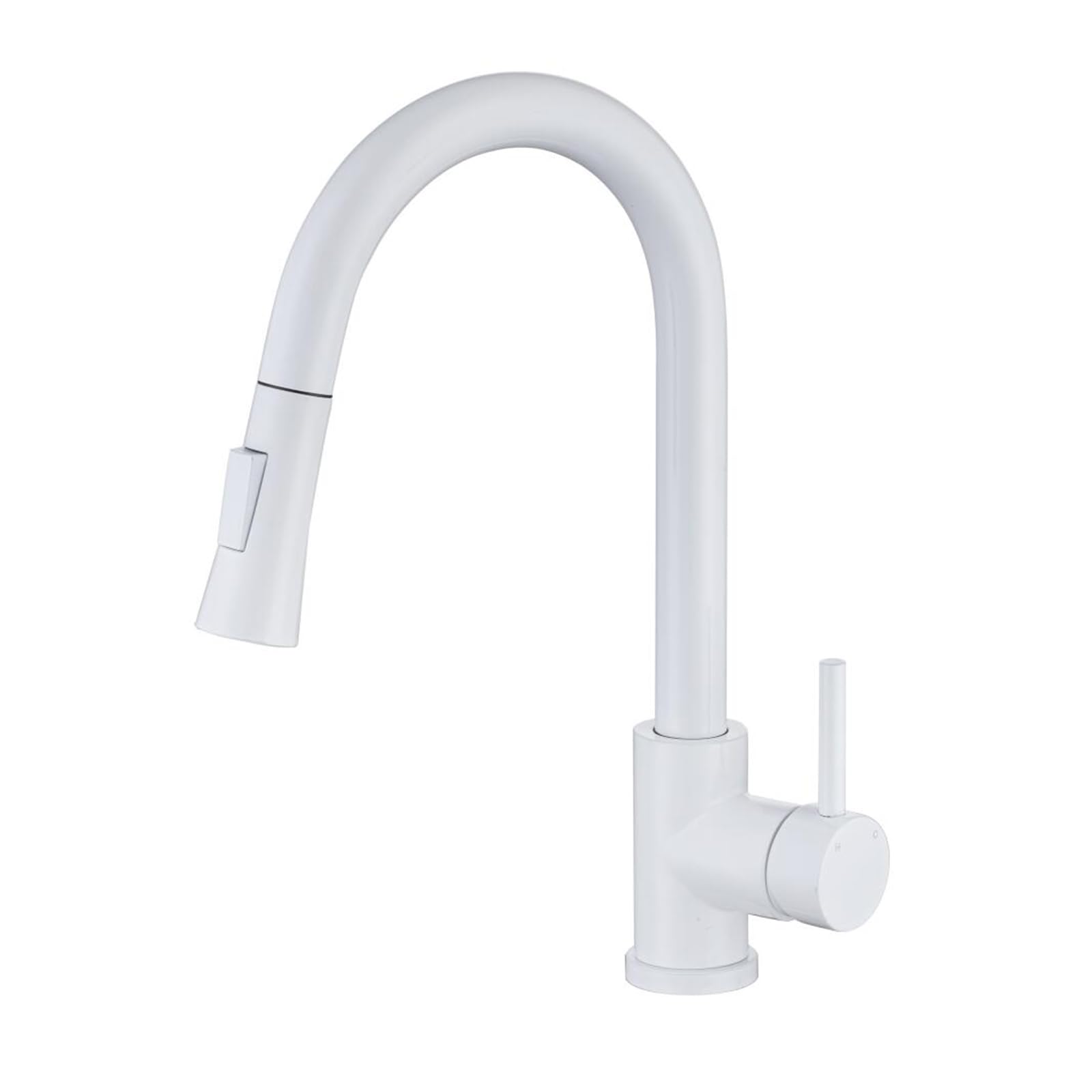 Grifo Mezclador Moderno para baño y Cocina con rociador extraíble, Acero Inoxidable Blanco, 2 Modos de Agua fría y Caliente, Monomando, Blanco