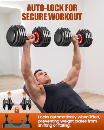 Image of Adjustable Dumbbells Set of 2 for Home Gym Fitness Free Weights Set