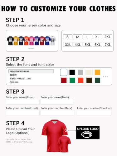 Image of Custom Replica Football Jersey with Name Number Logo