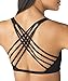 Queenie Ke Womens Yoga Sport Bra Light Support Strappy Free To Be Bra Size M Color Top Black Across