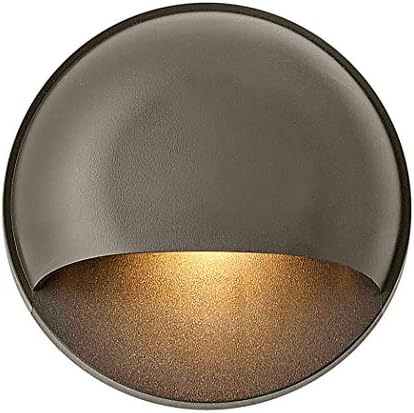 Hinkley Landscape Lighting Nuvi 15232BZ Round Low-Voltage LED Deck Sconce, Solid Vinyl Alloy, Dimmable, Mounts Flush on Surface, Bronze