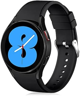 Armband Kompatibel mit Galaxy Watch 4 Strap,20mm Armbänder kompatibel mit Samsung Galaxy Watch 5 40mm/44mm/Galaxy Watch 5 Pro 45mm, Silikon Ersatzarmband für Galaxy Watch 4/Watch 4 Classic Schwarz