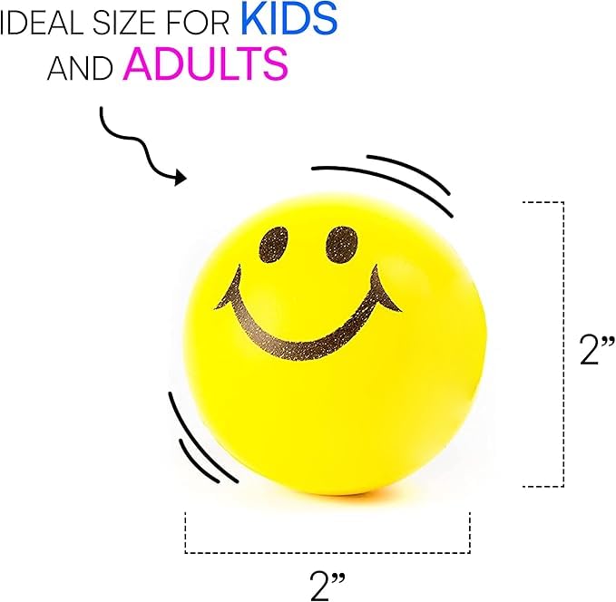 12 Pcs Smiley Ball Set A Soft Foam Toy for Kids,- Happy face Soft Balls Make Perfect Return Gift for Kids and Party Favor Stress Ball Toys 3