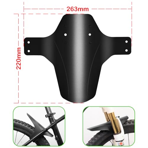 FETESNICE Mountain Bike Mudguard, 2Pcs MTB Mudguard Front and Rear Compatible,Fits 26", 27.5" - Image 3