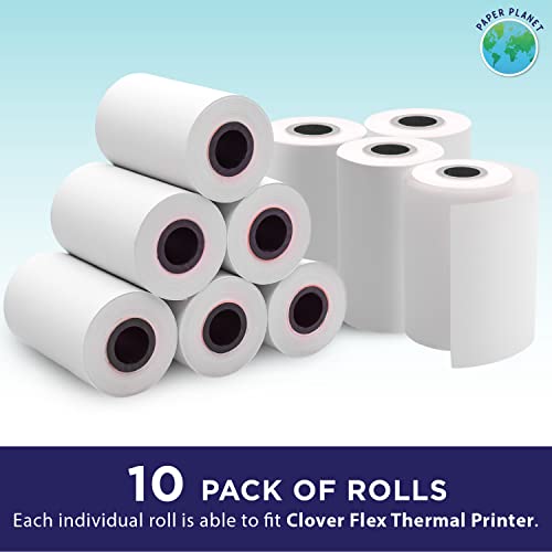 Thermal Paper For Clover Pos (Clover Flex Thermal Printer) By Paper Planet | Credit Card Receipt Paper For Clover Flex C400 C401 C405 | 10 Rolls #TOP1
