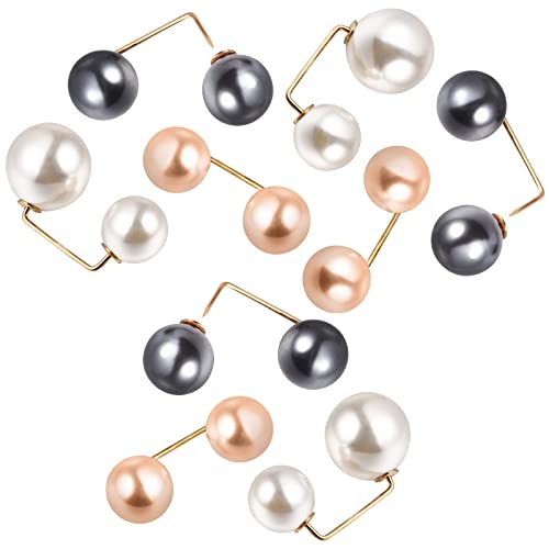 Künstliche Perlenbrosche 9 Stück Perlenbrosche Mode Faux Pearl Brosche Perlen Cardigan Brosche Perlenbroschen Clip Perlen Sicherheitsnadel für Kleidung Hosen Schalbroschen Dekorative Accessoires Cover