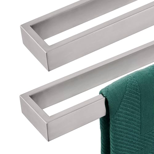 Image of KOKOSIRI Towel Bars Brushed Nickel Bath Towel Hanger Holder 24-Inch Kitchen Rack Stainless Steel for Bathroom Hardware Wall Mount, 2 Pack B4008BR-L24-P2
