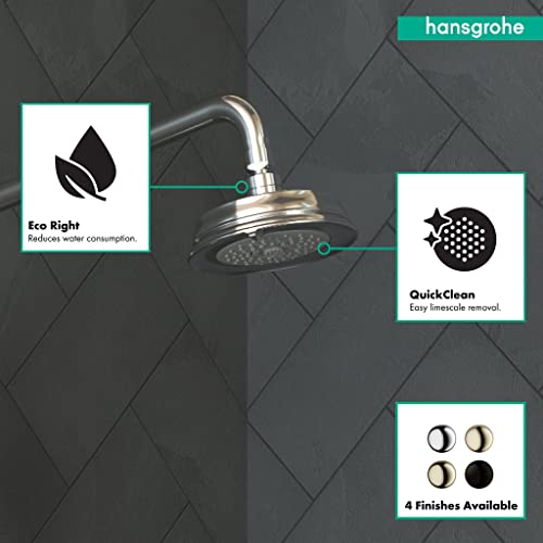 Hansgrohe Croma 100 Classic 5-Inch Showerhead Low Flow Classic 3-Spray Full, Pulsating Massage, Intense Turbo Water Saving With Quickclean In Chrome, 04751000 #TOP2