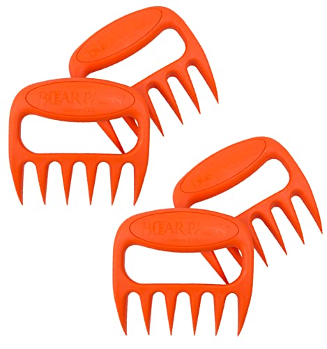 Bear Paws Meat Claws, 2 Pairs (Orange) - The Original Meat Shredder Claws, USA Made - Easily Lift, Shred and Serve Meats - Ultra-Sharp, Ideal Meat Claws for Shredding Pulled Pork, Chicken and Beef… Bear Paws Meat Claws, 2 Pairs (Orange) - The Original Meat Shredder Claws, USA Made - Easily Lift, Shred and Serve Meats - Ultra-Sharp, Ideal Meat Claws for Shredding Pulled Pork, Chicken and Beef…