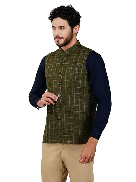 Image of DEIFIC Men's Export-Quality Indian Traditional Nehru Jacket /Waistcoat