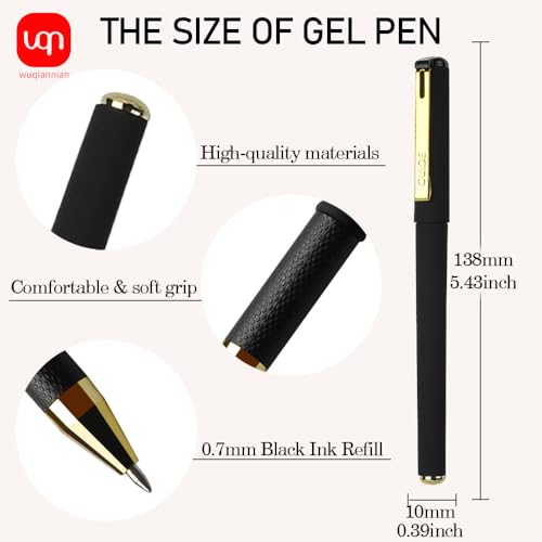Pack de 8 bolígrafos gel negro 0.7mm secado rápido miniatura 3