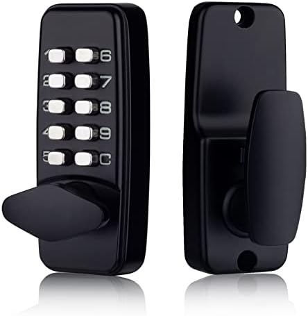 Mechanical Keyless Entry Door Lock with Keypad Door Knob, Keyless Combination Latch Door Lock with Handle, Digital Code Door Lock for Outdoor Gate Fence Front Door Window - Passage Mode - Not Deadbolt