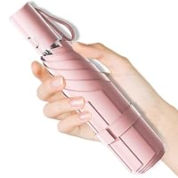 Moorrlii Automatic Mini Travel Windproof Folding Umbrella - UV Protection, Instant Open/Close for Rain/Sun, Small Compact Lightweight Design Fits in Tote Bag/Travel Case/Backpack for Commute, Women