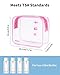 WANDF TSA Approved Toiletry Bag, 2 Packs Travel Clear Toiletry Bag, Quart Size Makeup Cosmetic Pouch with Zipper, Carry-On Airport Compliant Bag for Women and Men (2pcs Pink)