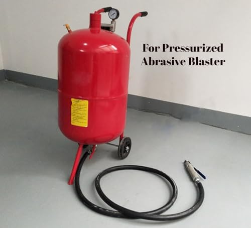 Sand Blaster Gun, Sandblasting Gun with 4 Ceramic Tip, Abrasive Sandblaster Gun Kit with Blaster Nozzles (2/2.5/3/3.5mm) for Deburring Removing Rust Paint Stain