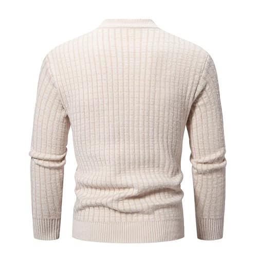 Men's Oversized Long Sleeve Stand Collar Sweater Knitted Pullover Street Warm Casual Top3