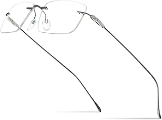 Sponsored Ad - FONEX Titanium Glasses Frame,Rimless Frameless Optical Eyewear Eyeglasses for Men and Women F85634