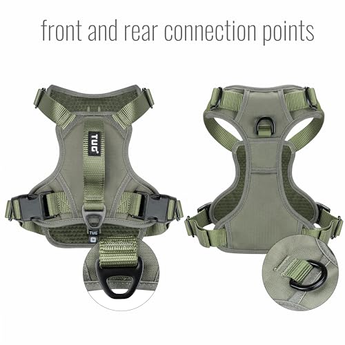 TUG Dog Harness with 2 Leash Connection Points | Adjustable, Padded, Lightweight | Handle on Back | No-Pull Front Clip (Medium, Green) by TUG - Image 6