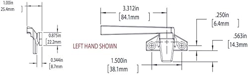 Miniatura 2 de WRS Truth - Mango de leva de bronce, base desplazada, mano izquierda