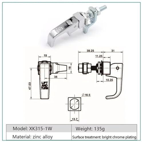 Loquet de levage rotation 360 degrés argenté compression ajustable - 3