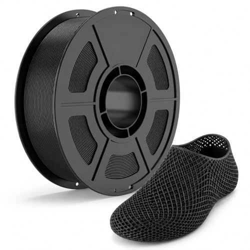 iSANGHU 3D Printer TPU Filament 1.75mm Black 85A 3D Printing Filament High Speed Flexible(up to 90mm/s) High Hardness & Resilience TPU Filament 1kg (2.2lbs) TPU for Bambu Lab 3D Printer AMS AMS Lite