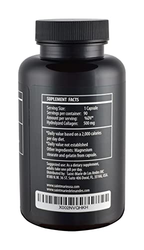Saint-Marie De Los Andes Multi Collagen Pills (Types I, Ii, Iii, V & X) + Absorption Enhancer (3 Months Supply) - Non-Gmo, Collagen Supplements To Support Hair, Skin, Nails, Joints, & Gut Health #TOP1