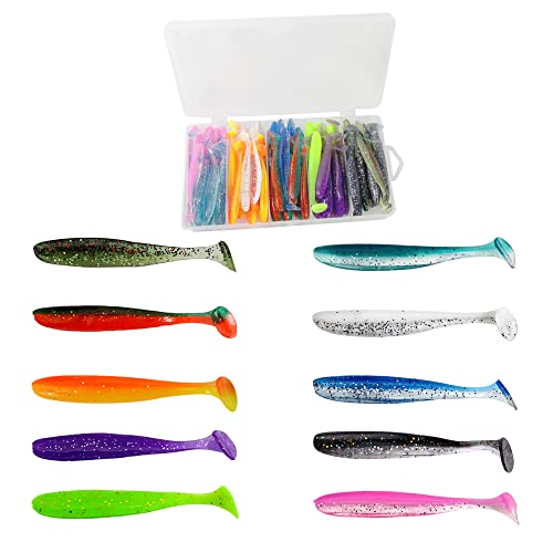 100PCS Soft Paddle Tail Fishing Swimbaits - Bass, Trout, Redfish - Freshwater & Saltwater (Paddle Tails -100PCS)