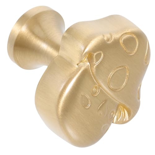 IWOWHERO Vintage Style Pull Handles Brass Mushroom Knobs Single Hole Drawer Pulls for Boys and Girls' Room and Study