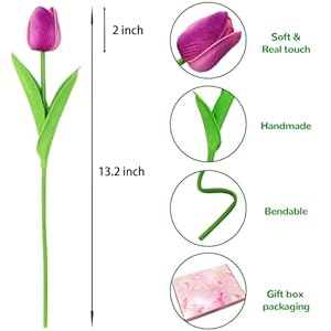 28pcs Multicolor Flowers Artificial Tulip Stems Real Feel PU Tulips for Easter Spring Wreath Wedding Bouquet Centerpiece Floral Arrangement Cemetery Table Décor 13" Tall 28pcs Multicolor Flowers Artificial Tulip Stems Real Feel PU Tulips for Easter Spring Wreath Wedding Bouquet Centerpiece Floral Arrangement Cemetery Table Decor 13 Tall