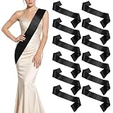 ZOCONE 12 Piezas Bandas Negras para Fiesta Banda Cumpleaños de Saten Fajas Despedida Soltera Bandas Graduacion Pack DIY para Boda Cumpleaños Fiesta Graduacion Hombres y Mujer