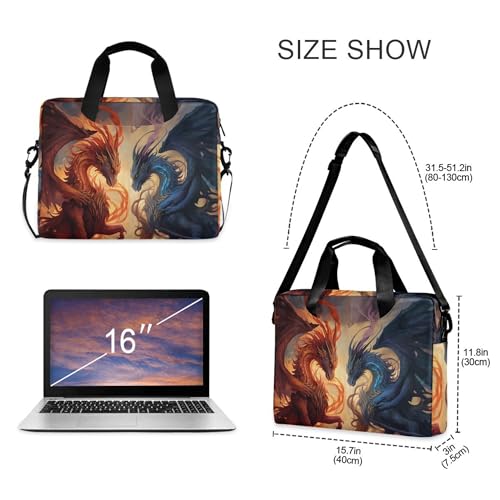 Maletín portátil con estampado Magic Dragons para laptop 13-15.6 pulg miniatura 4