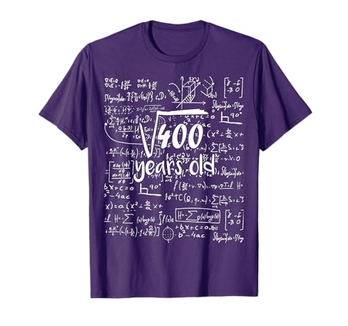 Square Root Of 400 - 20th Birthday 20 Years Old Math Bday T-Shirt