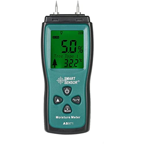 POCDOKYZ Medidor de umidade digital, mini medidor de madeira, detector de umidade de madeira LCD dig