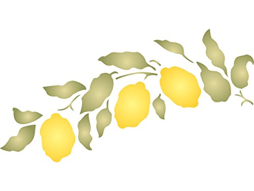 Lemon Branch Stencil, 12.5 X 6.5 Inch - Classic Fruit Lemon Bough Stencils For Painting Template #TOP19