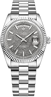 CADISEN Automatik Uhr Herren Mechanische Automatikuhr Saphirglas Und Rostfreier Stahl Wasserdicht (8215 Grau)