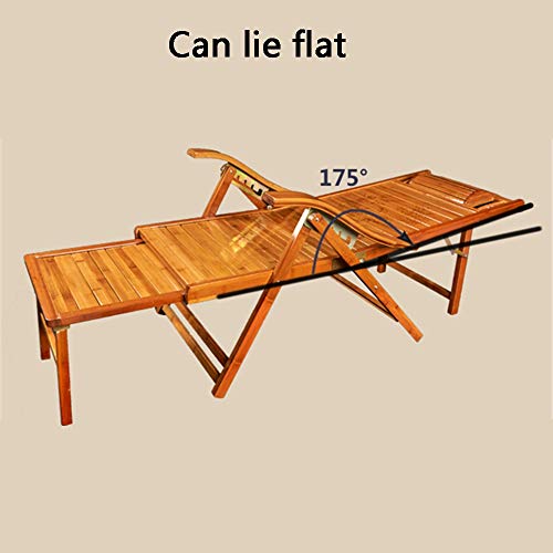 Chaise longue bois pliante extérieur transat réglable de jardin - 8